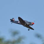 Picture of a Spitfire plane above trees