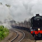 Picture of the Flying Scotsman steam locomotive from the front