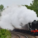 Picture of the Flying Scotsman steam locomotive steaming along