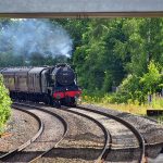 Picture of a steam train approaching Aldermaston Station