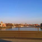 Picture of a view from a bridge over the River Weser in Bremen