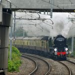 Picture of a steam train approaching
