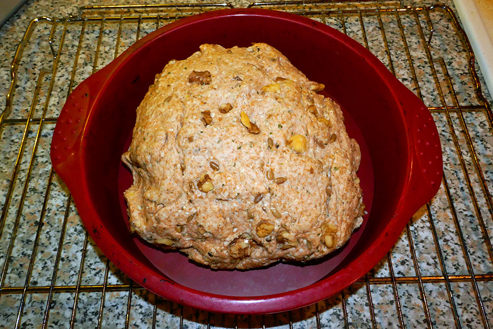 Walnut and Hemp Bread (2) - Dough in the form