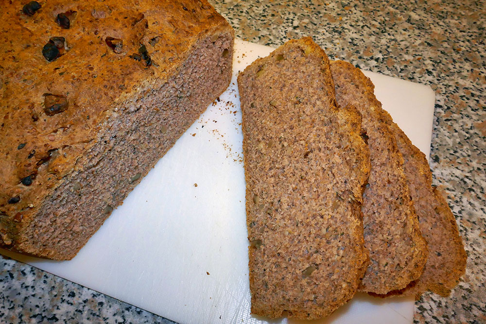 Walnut and Hemp Bread (5) - The bread cut open
