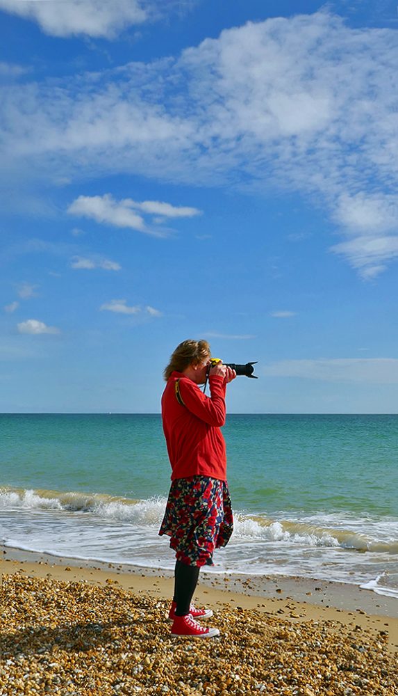 Armin photographing the sea at Hengistbury Head